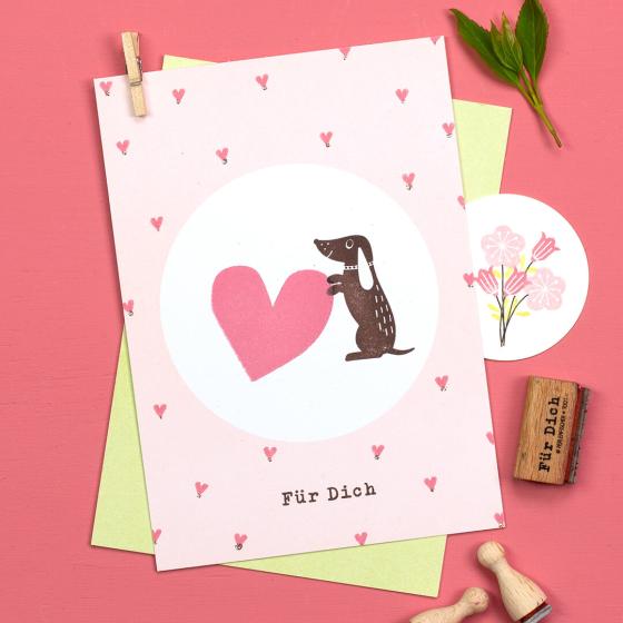 Preview: 5x Stempel | Dackel sitzend