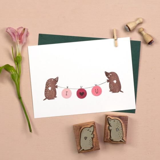 Preview: 5x Stempel | Maulwurf Frau