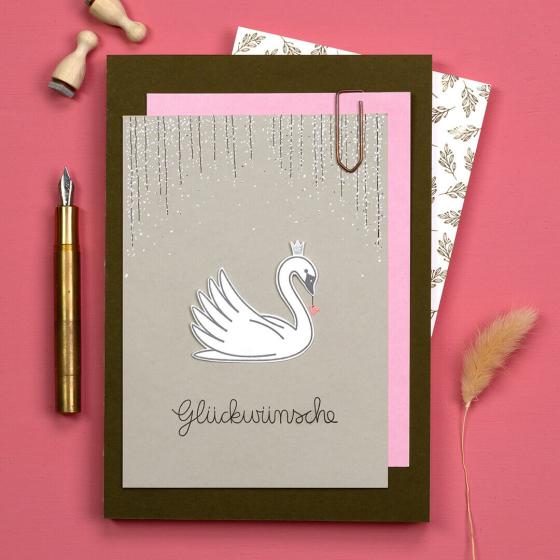 5x Stempel | Schwan