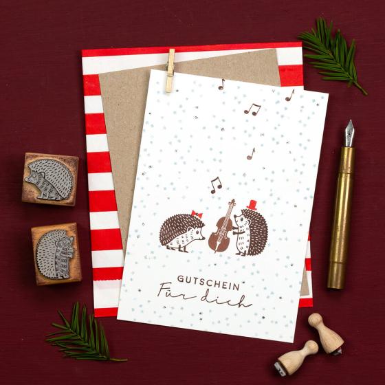 Preview: 5x Stempel | Igel Frau