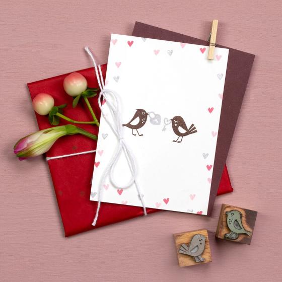 Preview: 12x Stempel | Herzschlüssel mini