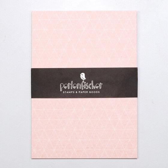 5x 5 Postkarten | Gitter Rauten Rosa