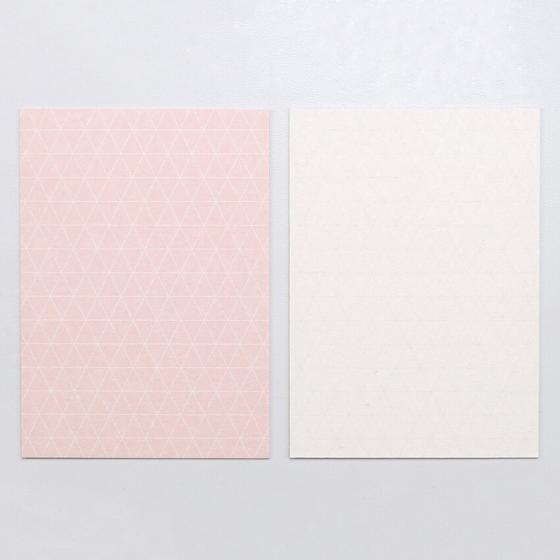 5x 5 Postkarten | Gitter Rauten Rosa