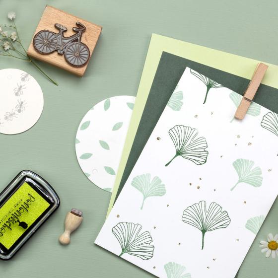 5x Stempel | Ginkgoblatt voll