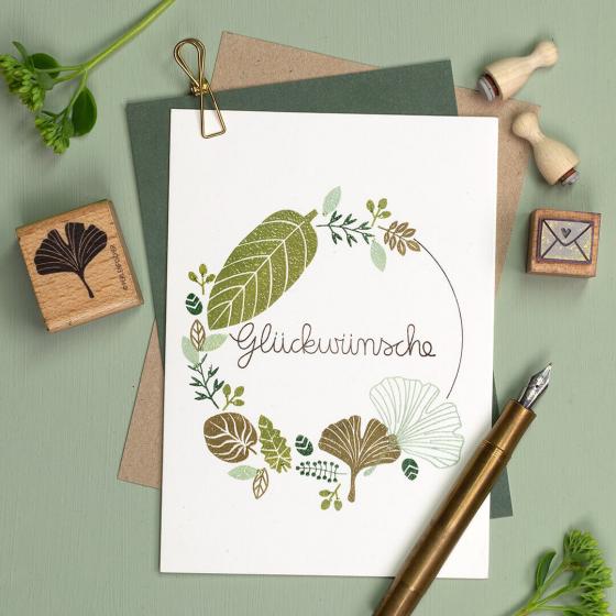 5x Stempel | Ginkgoblatt voll