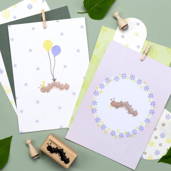 5x Stempel | Raupe