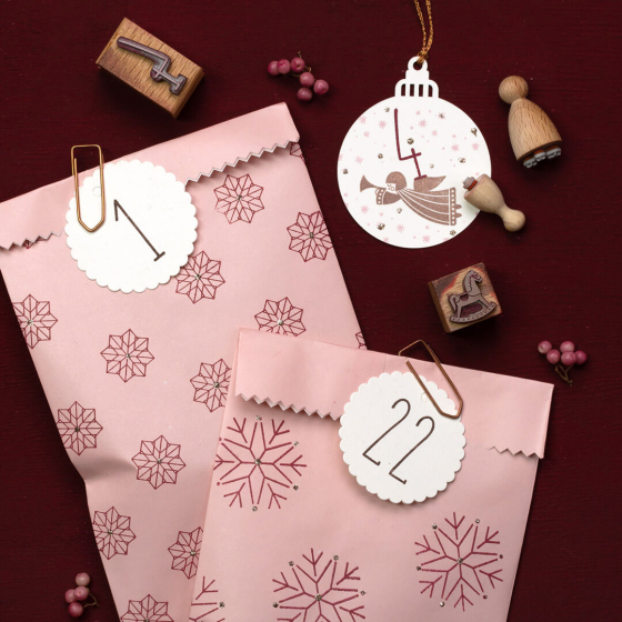 1x 100 Papieranhänger | Weihnachtskugel klein