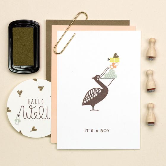 5x Stempel | Hallo Welt