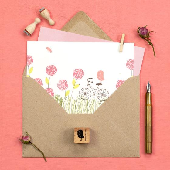 5x Stempel | Vogeldame klein