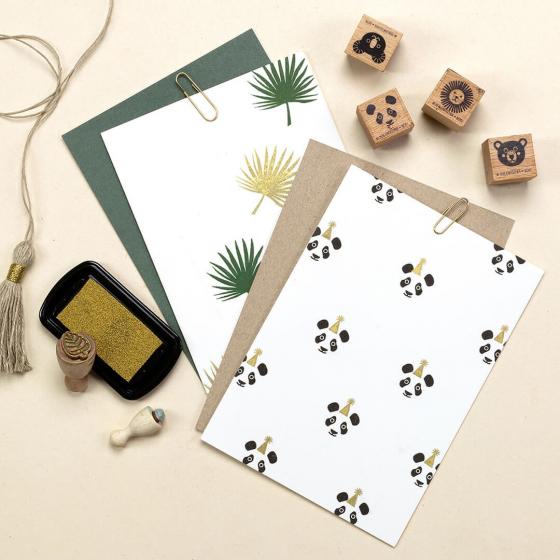 5x Stempel | Pandakopf