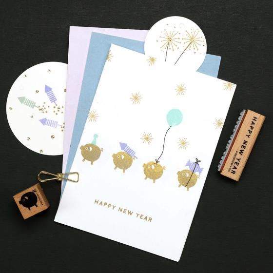 5x Stempel | Glücksschwein