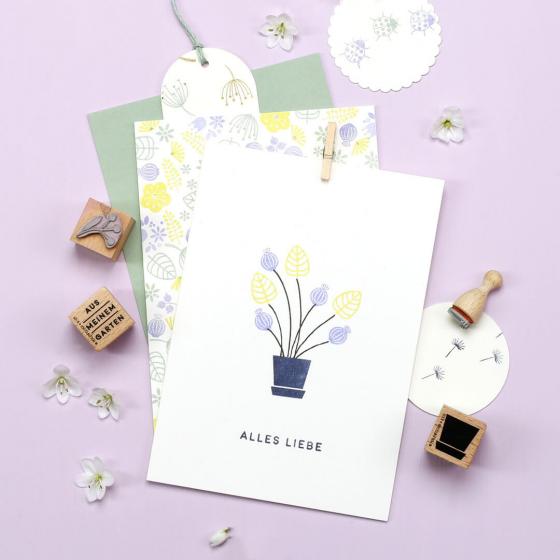 5x Stempel | Blumentopf klein
