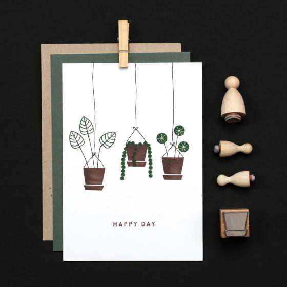 5x Stempel | Blumentopf klein
