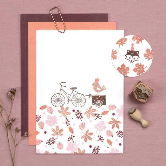 5x Stempel | Vogel mit Bäckchen