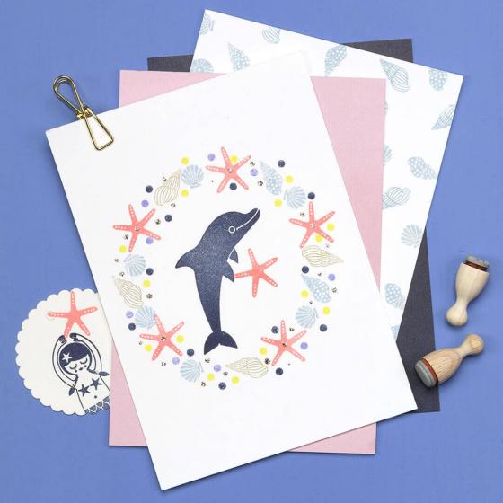 5x Stempel | Delfin