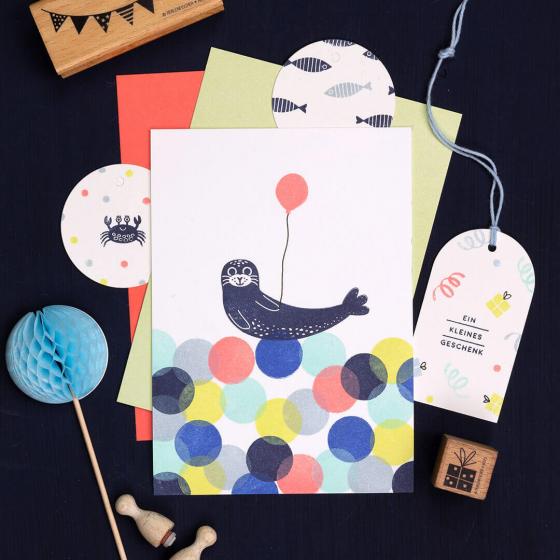 5x Stempel | Seehund liegend
