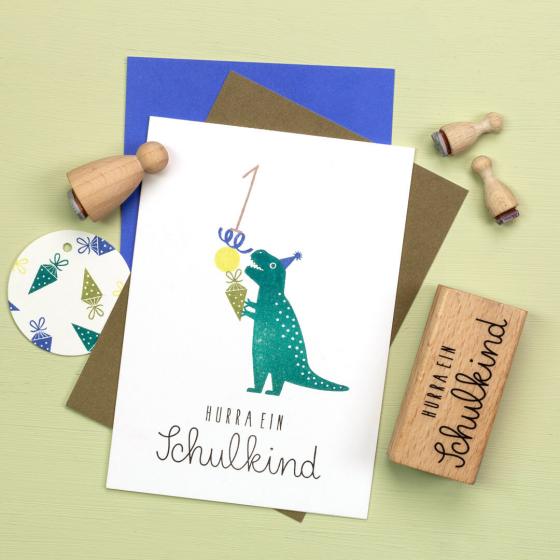 5x Stempel | Hurra ein Schulkind