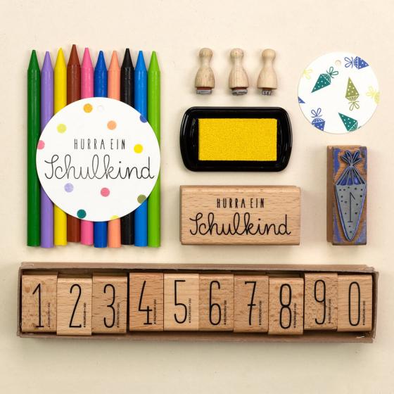 5x Stempel | Hurra ein Schulkind