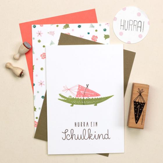 5x Stempel | Hurra ein Schulkind