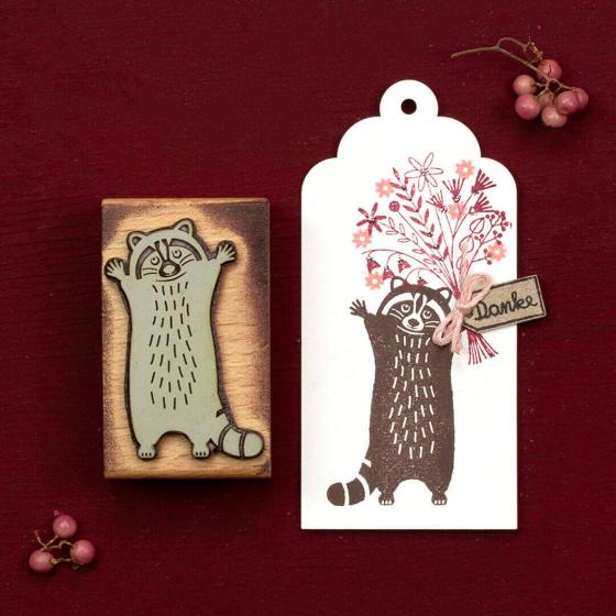 5x Stempel | Waschbär stehend