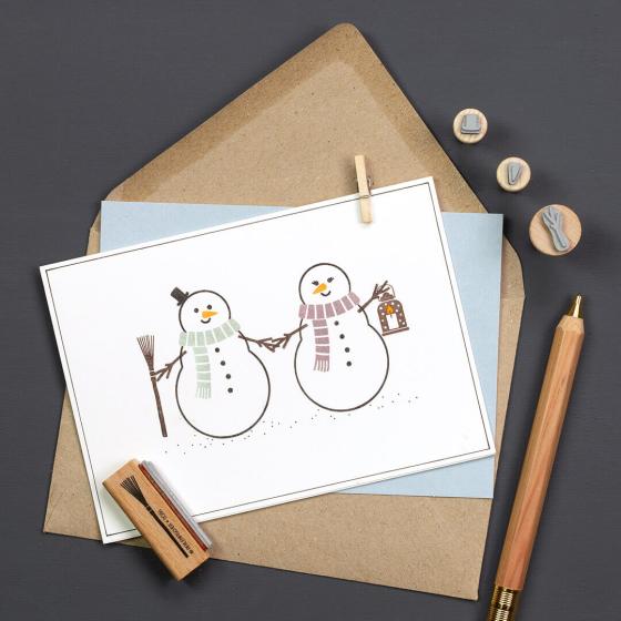 5x Stempel | Schneemann