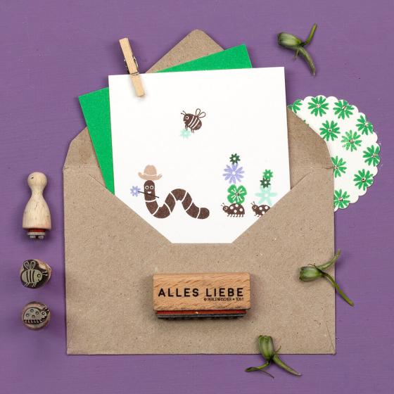 5x Stempel | Regenwurm