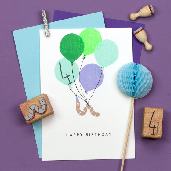 5x Stempel | Regenwurm