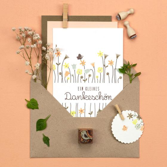 12x Stempel | Pinselblüte mini