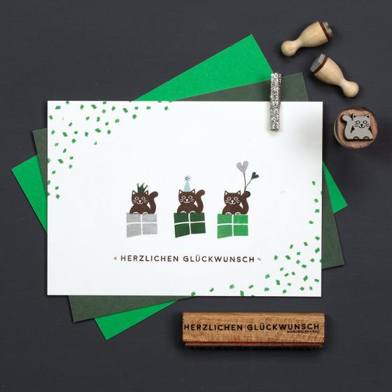 12x Stempel | Katze klein
