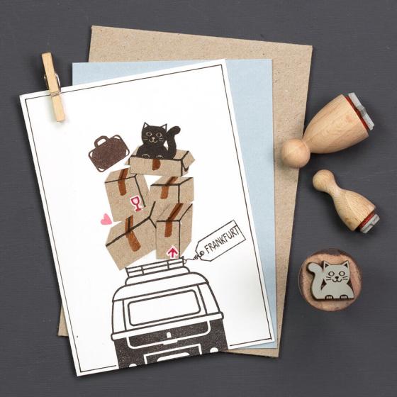 12x Stempel | Katze klein
