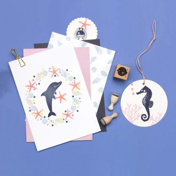 5x Stempel | Seepferdchen