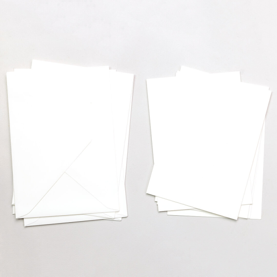 5x 5 Cards with envelope | White
