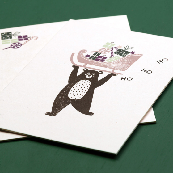 10x Grußkarte | Weihnachtsbär