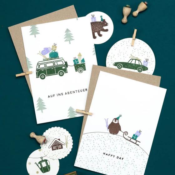 5x Stempel | Auf ins Abenteuer